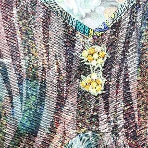 Anac Kimi Y2K Long Babydoll Top Indie Asymmetric Ethereal Fairy Festival Mesh - Picture 6 of 12